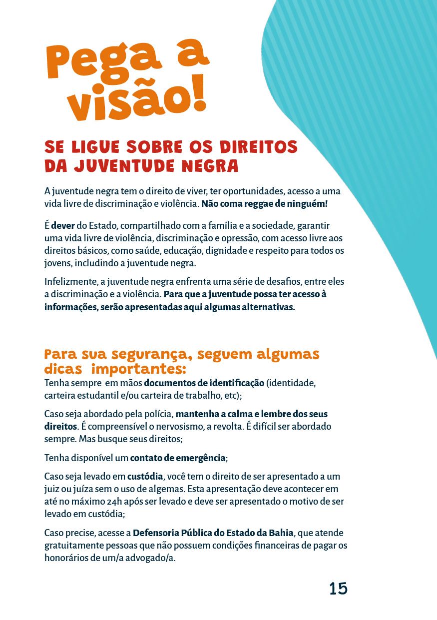 Picture of the work ““Pega Visão”: Rights of Black Youth”